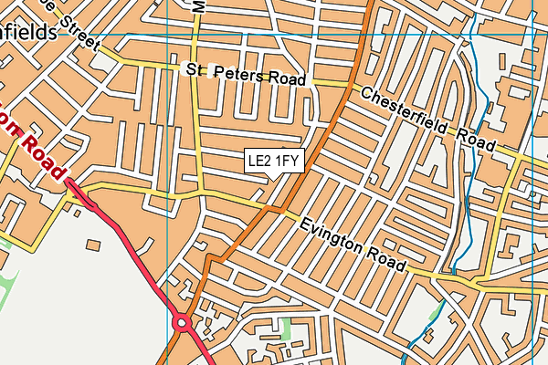 LE2 1FY map - OS VectorMap District (Ordnance Survey)