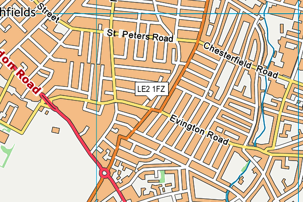 LE2 1FZ map - OS VectorMap District (Ordnance Survey)