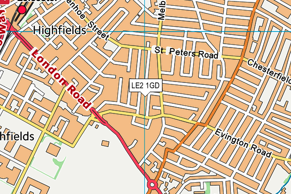 LE2 1GD map - OS VectorMap District (Ordnance Survey)