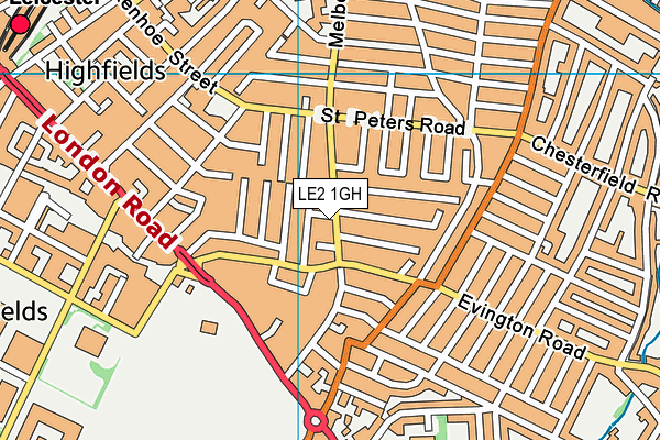 Medway Community Primary School map (LE2 1GH) - OS VectorMap District (Ordnance Survey)