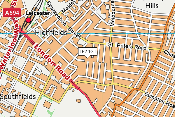 LE2 1GJ map - OS VectorMap District (Ordnance Survey)
