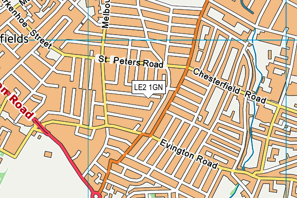 LE2 1GN map - OS VectorMap District (Ordnance Survey)