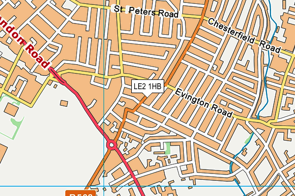 LE2 1HB map - OS VectorMap District (Ordnance Survey)
