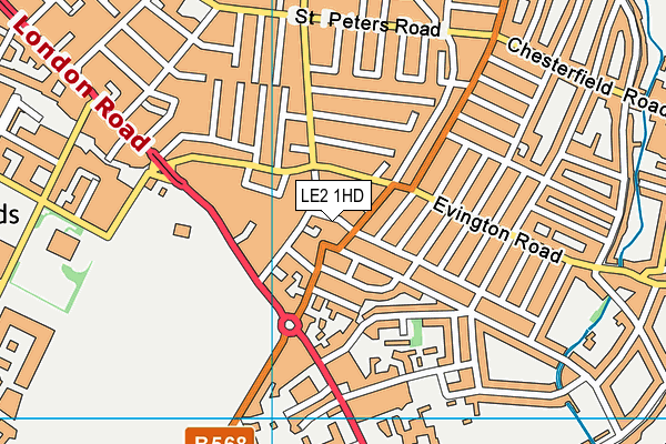 LE2 1HD map - OS VectorMap District (Ordnance Survey)