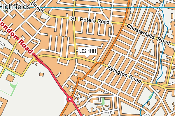 LE2 1HH map - OS VectorMap District (Ordnance Survey)