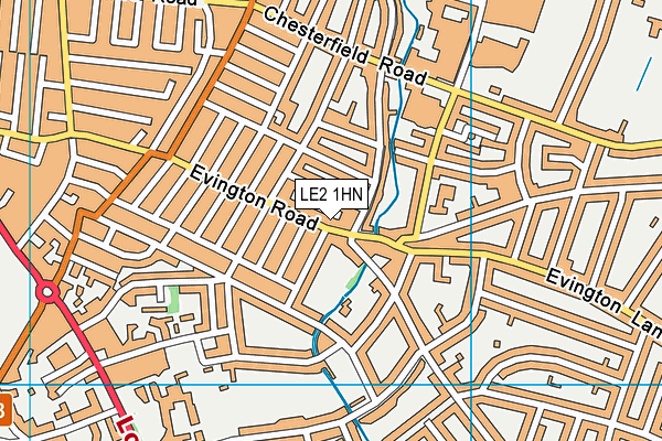 LE2 1HN map - OS VectorMap District (Ordnance Survey)