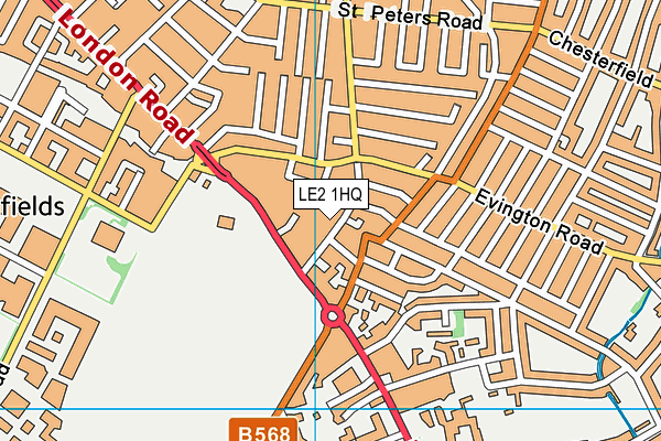 LE2 1HQ map - OS VectorMap District (Ordnance Survey)