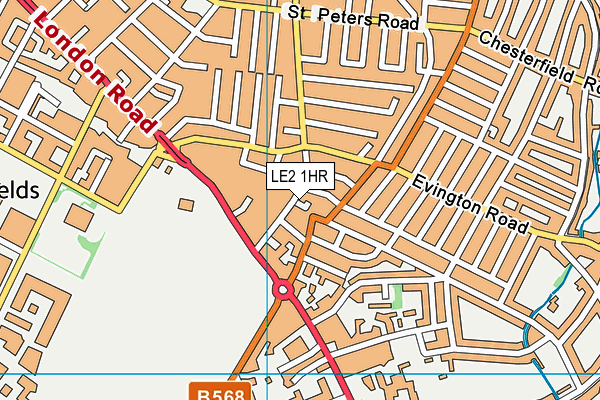 LE2 1HR map - OS VectorMap District (Ordnance Survey)