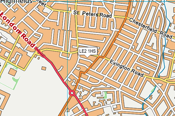 LE2 1HS map - OS VectorMap District (Ordnance Survey)