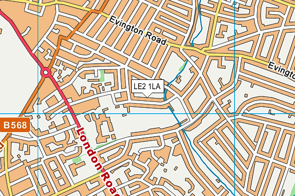 LE2 1LA map - OS VectorMap District (Ordnance Survey)