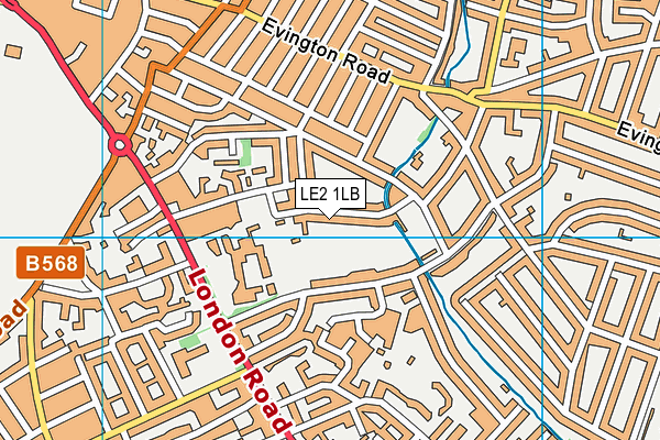 LE2 1LB map - OS VectorMap District (Ordnance Survey)