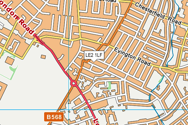 LE2 1LF map - OS VectorMap District (Ordnance Survey)
