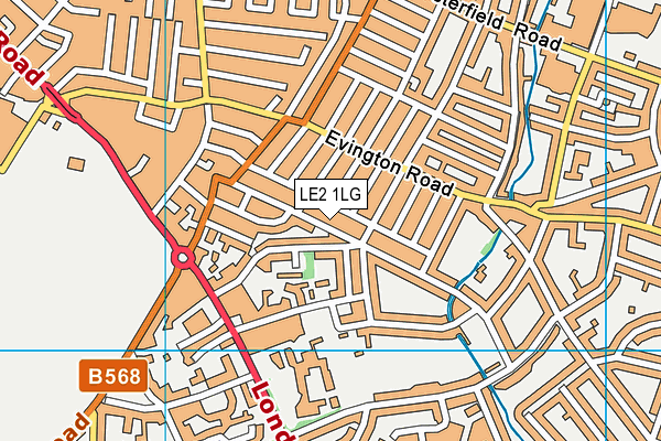 LE2 1LG map - OS VectorMap District (Ordnance Survey)