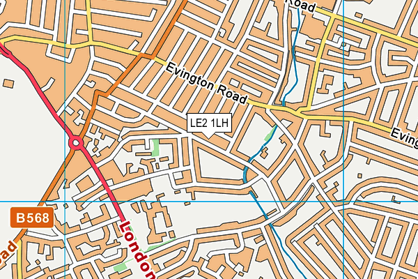 LE2 1LH map - OS VectorMap District (Ordnance Survey)