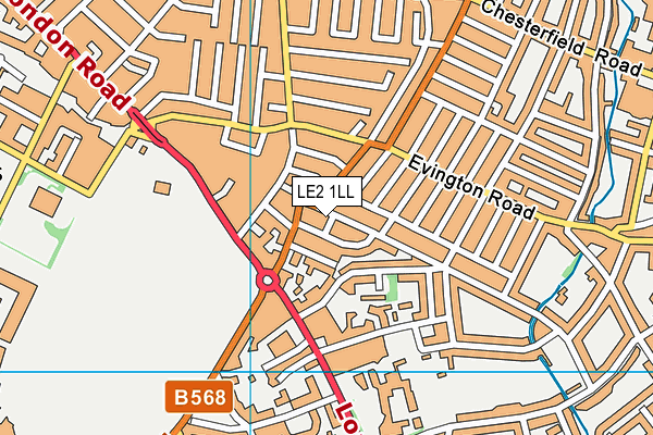 LE2 1LL map - OS VectorMap District (Ordnance Survey)