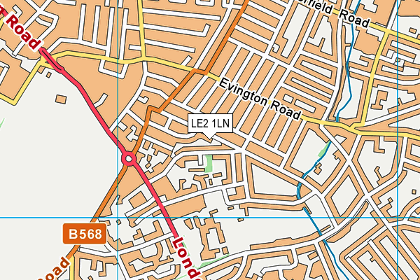 LE2 1LN map - OS VectorMap District (Ordnance Survey)