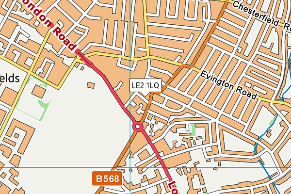 LE2 1LQ map - OS VectorMap District (Ordnance Survey)