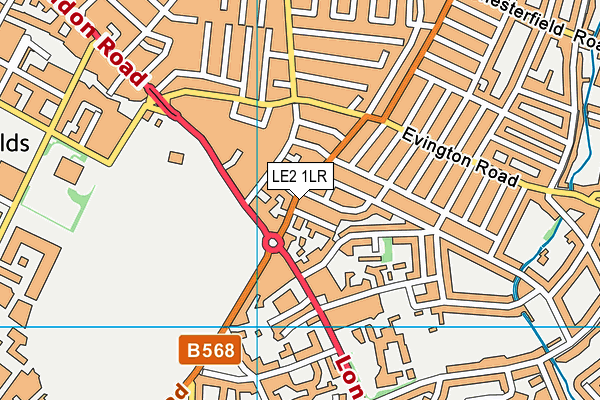 LE2 1LR map - OS VectorMap District (Ordnance Survey)