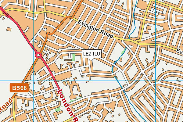 LE2 1LU map - OS VectorMap District (Ordnance Survey)