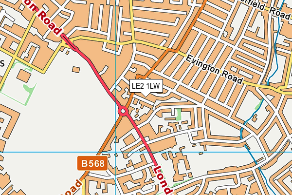 LE2 1LW map - OS VectorMap District (Ordnance Survey)