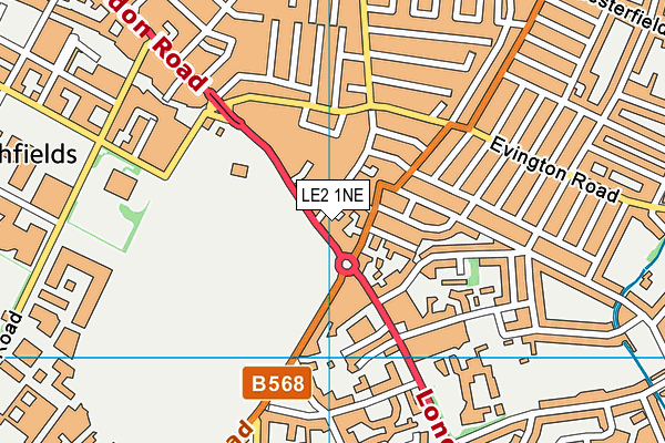 LE2 1NE map - OS VectorMap District (Ordnance Survey)