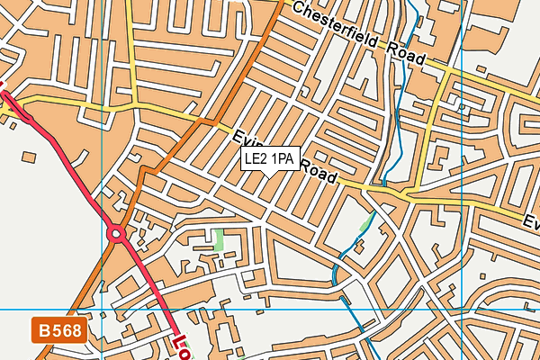 LE2 1PA map - OS VectorMap District (Ordnance Survey)