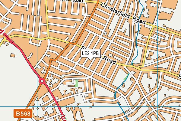 LE2 1PB map - OS VectorMap District (Ordnance Survey)