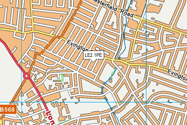 LE2 1PE map - OS VectorMap District (Ordnance Survey)