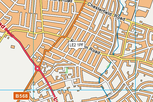 LE2 1PF map - OS VectorMap District (Ordnance Survey)