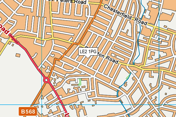 LE2 1PG map - OS VectorMap District (Ordnance Survey)