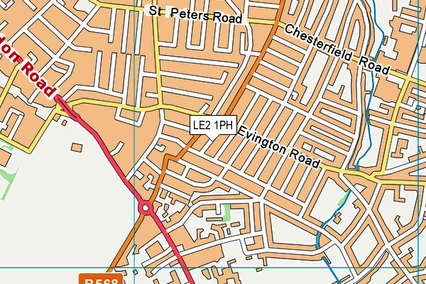 LE2 1PH map - OS VectorMap District (Ordnance Survey)