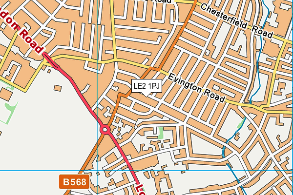 LE2 1PJ map - OS VectorMap District (Ordnance Survey)