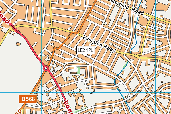 LE2 1PL map - OS VectorMap District (Ordnance Survey)