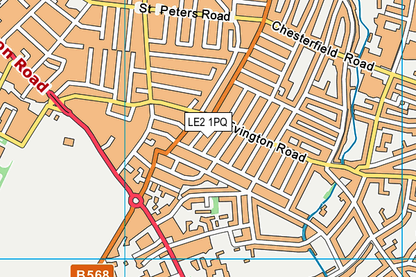 LE2 1PQ map - OS VectorMap District (Ordnance Survey)