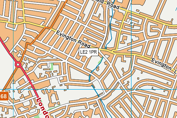 LE2 1PR map - OS VectorMap District (Ordnance Survey)