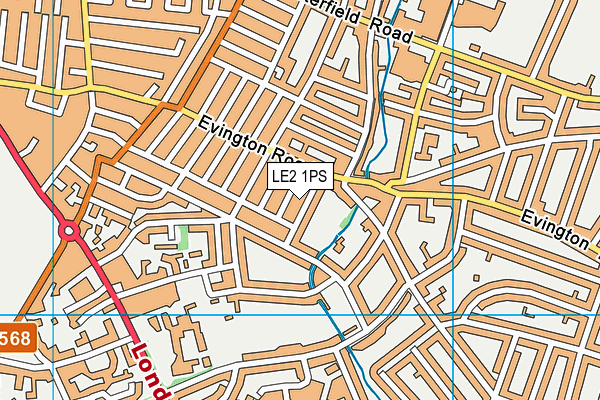 LE2 1PS map - OS VectorMap District (Ordnance Survey)