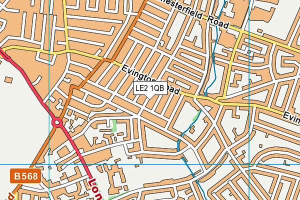 LE2 1QB map - OS VectorMap District (Ordnance Survey)