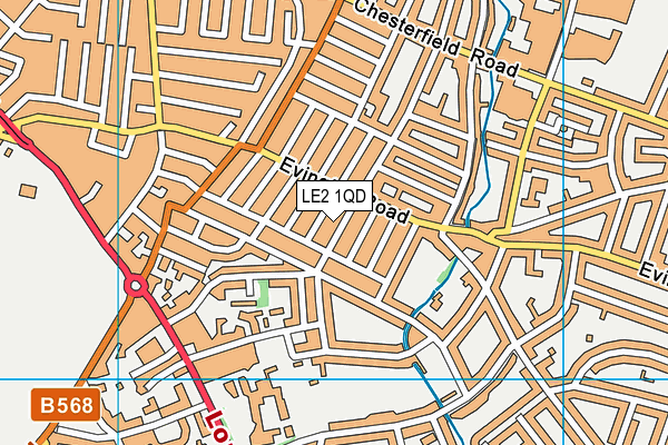 LE2 1QD map - OS VectorMap District (Ordnance Survey)