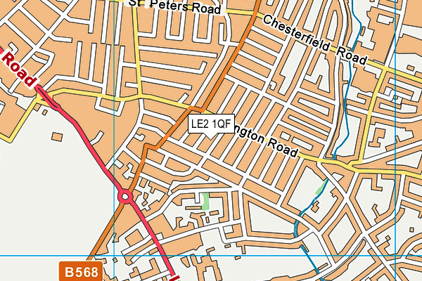 LE2 1QF map - OS VectorMap District (Ordnance Survey)