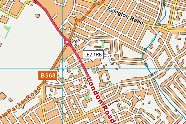 LE2 1RB map - OS VectorMap District (Ordnance Survey)