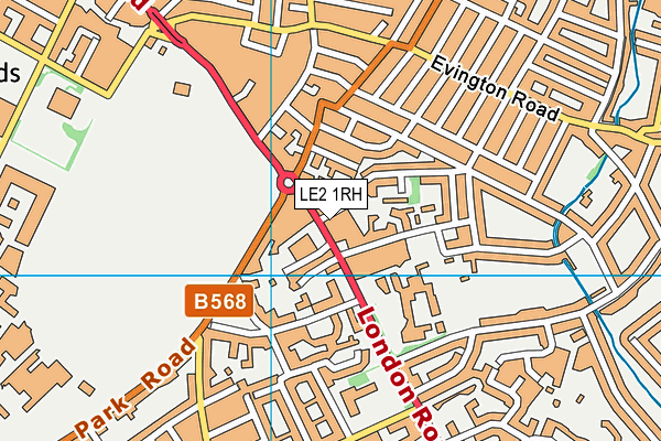 LE2 1RH map - OS VectorMap District (Ordnance Survey)