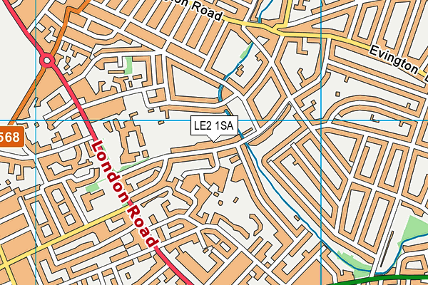 LE2 1SA map - OS VectorMap District (Ordnance Survey)