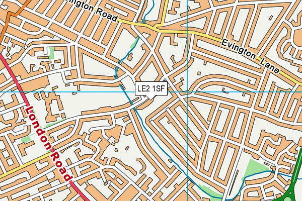 LE2 1SF map - OS VectorMap District (Ordnance Survey)