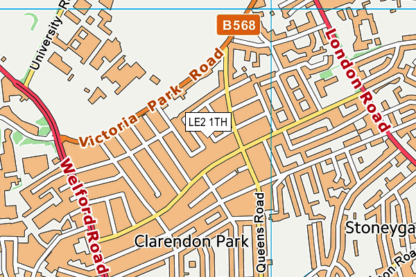LE2 1TH map - OS VectorMap District (Ordnance Survey)