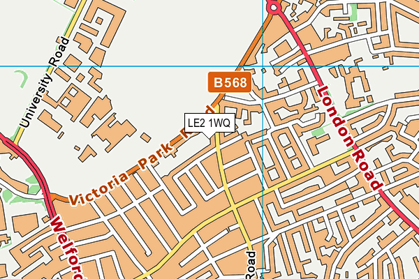 LE2 1WQ map - OS VectorMap District (Ordnance Survey)