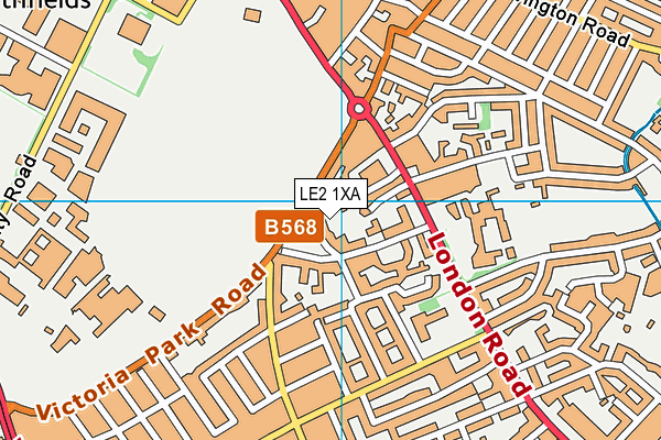 LE2 1XA map - OS VectorMap District (Ordnance Survey)
