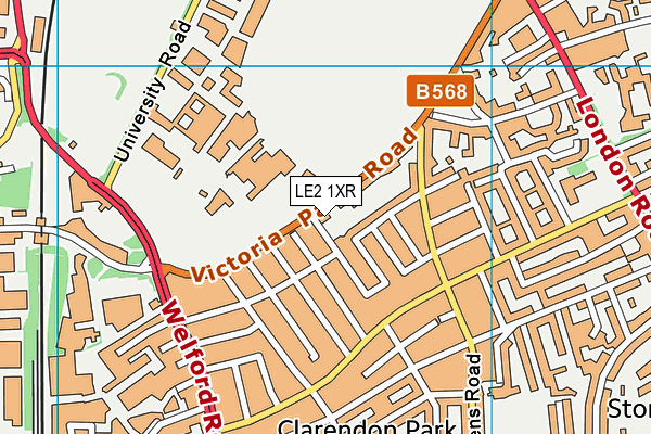 LE2 1XR map - OS VectorMap District (Ordnance Survey)