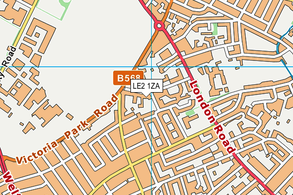 LE2 1ZA map - OS VectorMap District (Ordnance Survey)