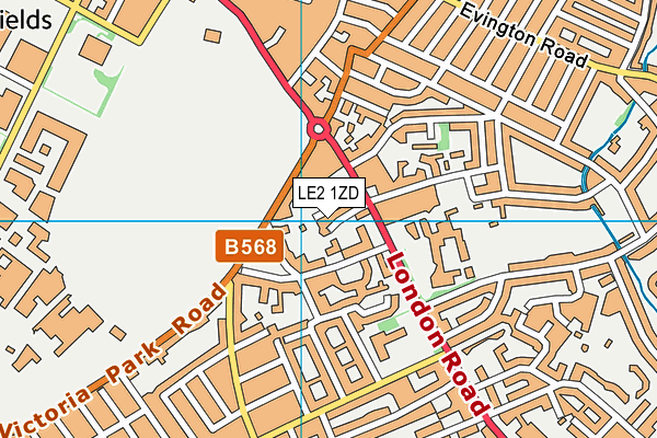LE2 1ZD map - OS VectorMap District (Ordnance Survey)