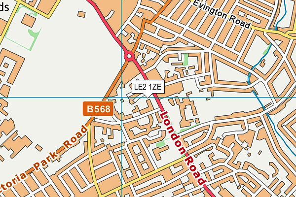 LE2 1ZE map - OS VectorMap District (Ordnance Survey)